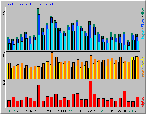 Daily usage for May 2021