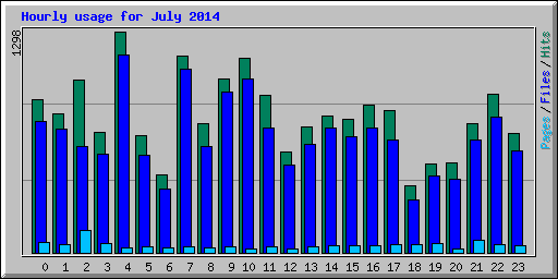 Hourly usage for July 2014