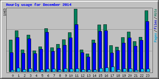 Hourly usage for December 2014