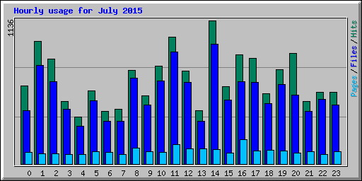 Hourly usage for July 2015