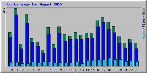 Hourly usage for August 2015