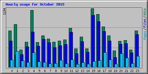 Hourly usage for October 2015