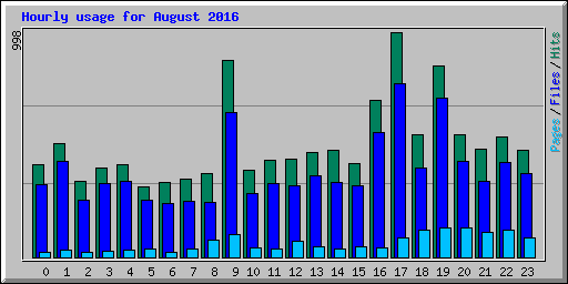 Hourly usage for August 2016