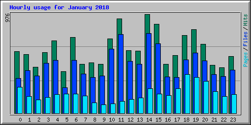 Hourly usage for January 2018