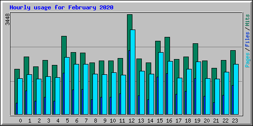 Hourly usage for February 2020