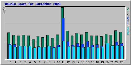 Hourly usage for September 2020